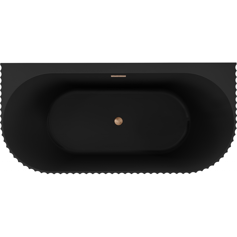 Mexen Sella самостоятелна вана със стенна инсталация 170 x 80 cm, черен мат, четкан меден преливник - 52711708071-65