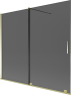 Mexen Velar, два подвижни крила, плъзгащ се параван за вана 180 x 150 см, графит, златно - 896-180-000-41-50