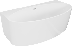 Mexen Bruna свободностояща вана до стена 150 x 82 cm, бял гланц, преливник хром - 52731508200-01