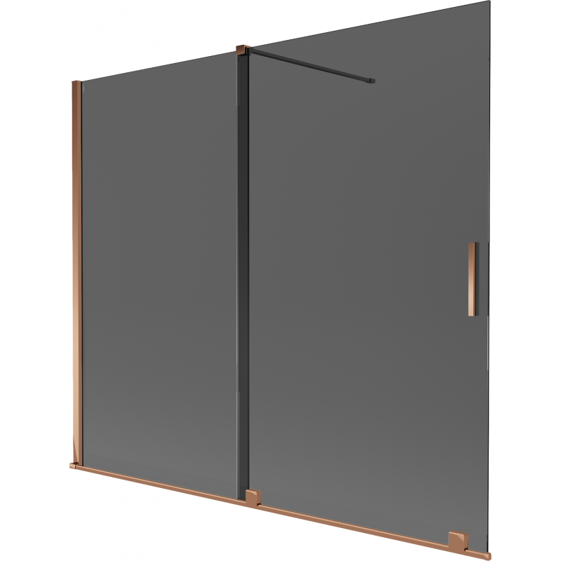 Mexen Velar двукрила плъзгаща се вана 180 x 150 cm, графит, розово злато - 896-180-000-41-60
