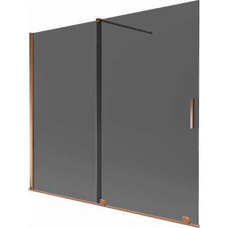 Mexen Velar двукрила плъзгаща се вана 180 x 150 cm, графит, розово злато - 896-180-000-41-60
