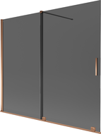 Mexen Velar двукрила плъзгаща се душ-завеса 180 x 150 см, графит, розово злато - 896-180-000-41-60