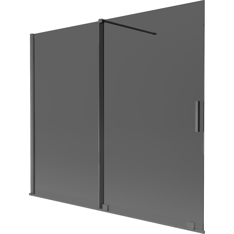 Mexen Velar двукрилна плъзгаща се въртяща се душ врата 180 x 150 cm, графит, четка с цвят gun gray - 896-180-000-41-66