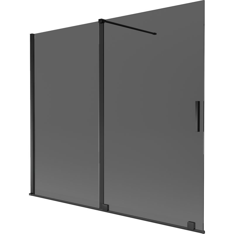 Mexen Velar параван за вана 2-крилен плъзгащ се 180 x 150 см, графит, черен - 896-180-000-41-70
