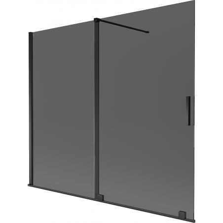 Mexen Velar параван за вана 2-крилен плъзгащ се 180 x 150 см, графит, черен - 896-180-000-41-70