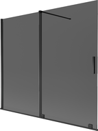 Mexen Velar параван за вана 2-крилен плъзгащ се 180 x 150 см, графит, черен - 896-180-000-41-70