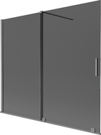 Mexen Velar параван за вана с 2 крила, плъзгащ се 180 x 150 см, графит, gun metal - 896-180-000-41-95