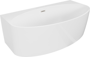 Mexen Bruna свободностояща вана за стена 170 x 88 cm, бял гланц, преливник матов никел - 52731708800-97