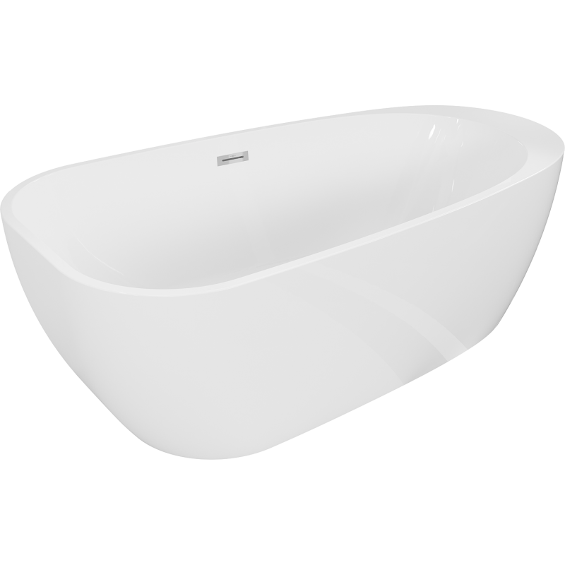 Mexen Giada свободностояща вана 170 x 90 cm, бяла гланц, преливен хром - 52741709000-01