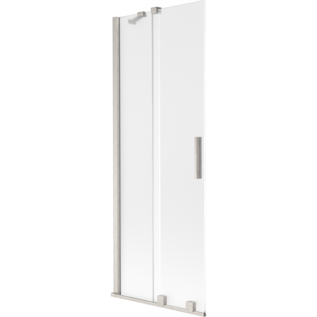 Mexen Velar параван за вана, 2-панелен плъзгащ се 75 x 150 см, матирано стъкло, четкан никел - 896-075-000-31-97