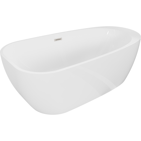 Стояща вана Mexen Giada 170 x 90 см, бял гланц, преливник четкан никел - 52741709000-97