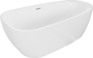 Стояща вана Mexen Giada 170 x 90 см, бял гланц, преливник четкан никел - 52741709000-97