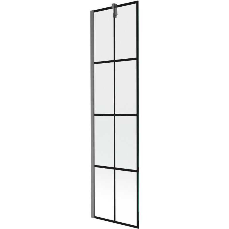 Mexen Next параван за вана с 1 крило 50 x 150 cm, черна решетка, полиран gun gray - 895-050-000-00-77-66