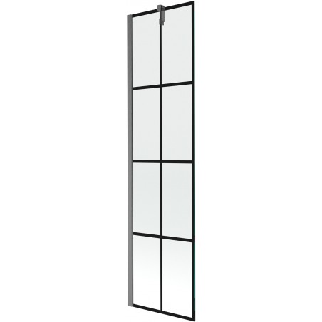 Mexen Next параван за вана с 1 крило 50 x 150 cm, черна решетка, полиран gun gray - 895-050-000-00-77-66