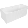 Mexen Gia самостоятелна ъглова рифелована лява вана 150 x 75 cm, бял мат, бял преливник - 52701507501L-20