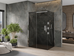 Мексен Омеа подвижна душ кабина 150 x 100 см, графит, хром - 825-150-100-01-40