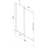 Mexen Velar 2-частен плъзгащ параван за вана 80 x 150 см, матиран, хром - 896-080-000-31-01