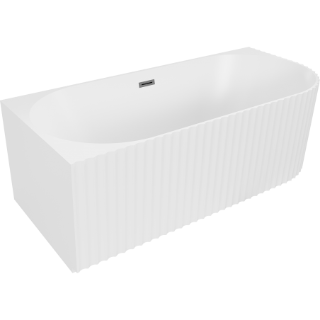 Mexen Gia свободностояща ъглова вана с оребряване лява 170 x 80 см, бяла мат, преливник gun gray четкан - 52701708001L-66