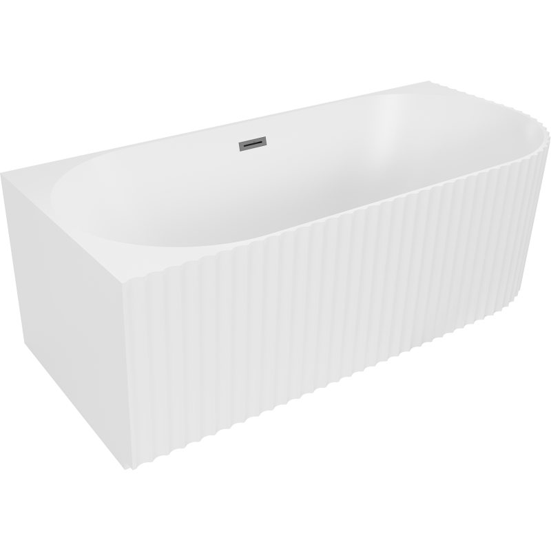 Mexen Gia свободностояща ъглова вана с релеф лява 170 x 80 см, бяла мат, преливник gun metal - 52701708001L-95