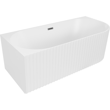 Mexen Gia свободностояща ъглова вана с релеф лява 170 x 80 см, бяла мат, преливник gun metal - 52701708001L-95