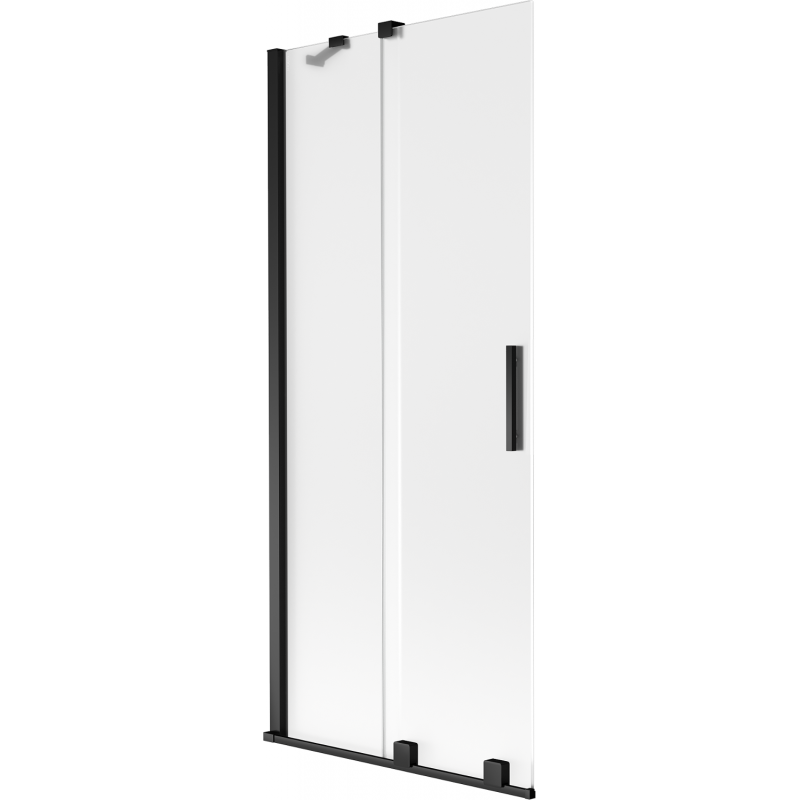 Mexen Velar плъзгащ параван за вана с две крила 80 x 150 см, скреж, черен - 896-080-000-31-70