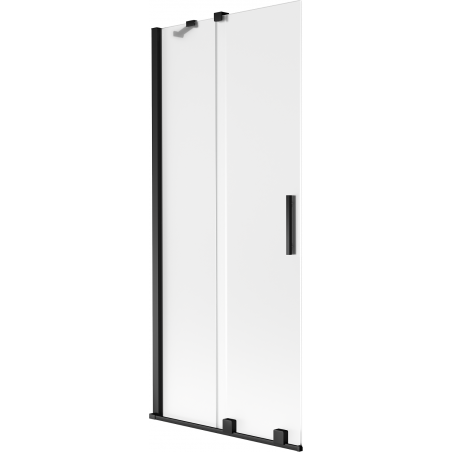 Mexen Velar плъзгащ параван за вана с две крила 80 x 150 см, скреж, черен - 896-080-000-31-70