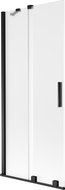 Mexen Velar плъзгащ параван за вана с две крила 80 x 150 см, скреж, черен - 896-080-000-31-70