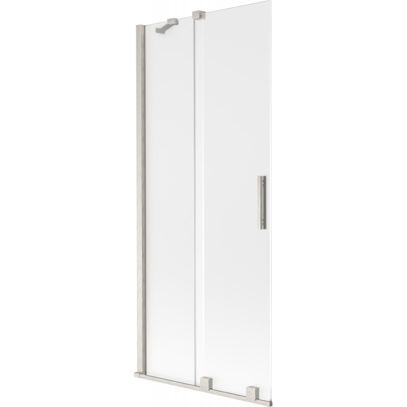 Mexen Velar двукрилен плъзгащ се параван за вана 80 x 150 cm, скреж, четкаван никел - 896-080-000-31-97