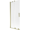 Mexen Velar параван за вана, двукрилен плъзгащ се 85 x 150 cm, скреж, златен - 896-085-000-31-50