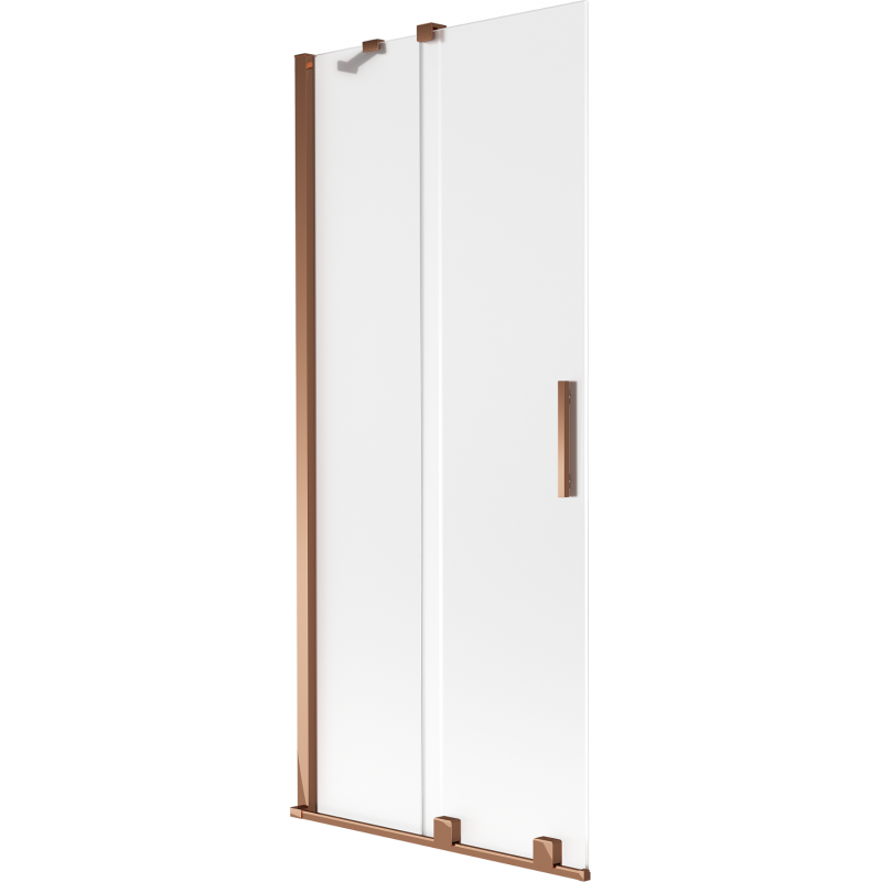 Mexen Velar двукрилен разтегателен параван за вана 85 x 150 cm, матиран, розово злато - 896-085-000-31-60