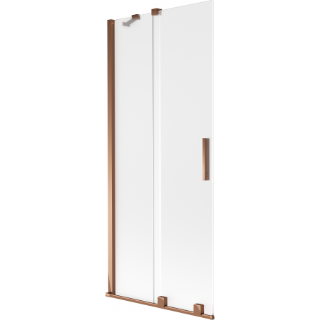 Mexen Velar двукрилен разтегателен параван за вана 85 x 150 cm, матиран, розово злато - 896-085-000-31-60
