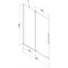 Mexen Velar двукрилен плъзгащ се параван за вана 90 x 150 cm, матирано, хром - 896-090-000-31-01