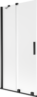 Mexen Velar параван за вана, 2-крилен плъзгащ се 90 x 150 см, матиран, черен - 896-090-000-31-70