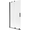 Mexen Velar душ параван на вана, двукрилен плъзгащ се 95 x 150 см, замъглено, черно - 896-095-000-31-70