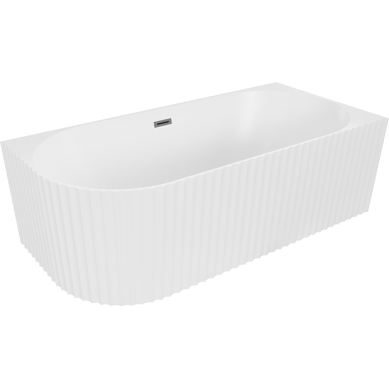 Mexen Gia свободностояща ъглова вана с рейки дясна 170 x 80 см, бяла матирана, преливник gun gray четкан - 52701708001P-66