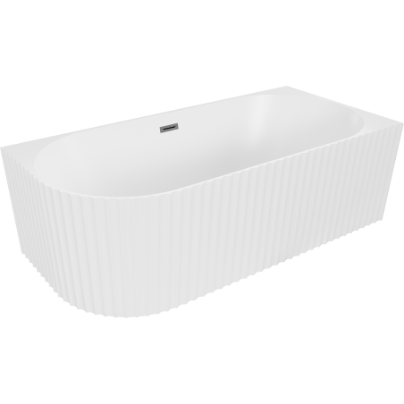 Mexen Gia свободностояща ъглова вана с рейки дясна 170 x 80 см, бяла матирана, преливник gun gray четкан - 52701708001P-66