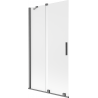 Mexen Velar душ-кабина за вана с 2 плъзгащи крила 100 x 150 cm, замръзнало стъкло, четкано gun gray - 896-100-000-31-66