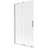Mexen Velar параван за вана 2-крилен плъзгащ се 100 x 150 см, матирано, четкан никел - 896-100-000-31-97
