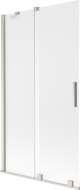 Mexen Velar параван за вана 2-крилен плъзгащ се 100 x 150 см, матирано, четкан никел - 896-100-000-31-97