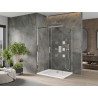 Mexen Omega плъзгаща душ кабина 100 x 70 см, прозрачна, хром + корито Flat