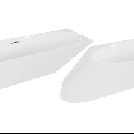 Mexen Gia свободностояща ъглова вана с рифел, дясна 170 x 80 см, бял гланц,