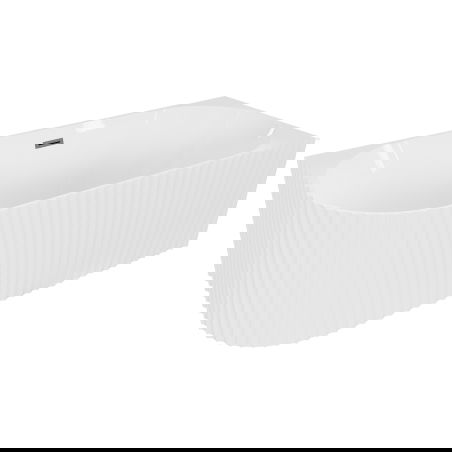 Mexen Gia право релефна свободностояща ъглова вана 170 x 80 cm, бял гланц, преливник оръжеен сив мат - 52701708000P-66