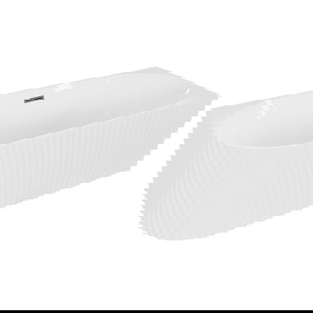 Mexen Gia самостоятелна ъглова оребрена вана дясна 170 x 80 cm, бял гланц, преливник gun metal - 52701708000P-95