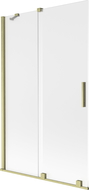 Mexen Velar сгъваем параван за вана 2 крила, плъзгащ се 110 x 150 см, матиран, златисто четкан - 896-110-000-31-55