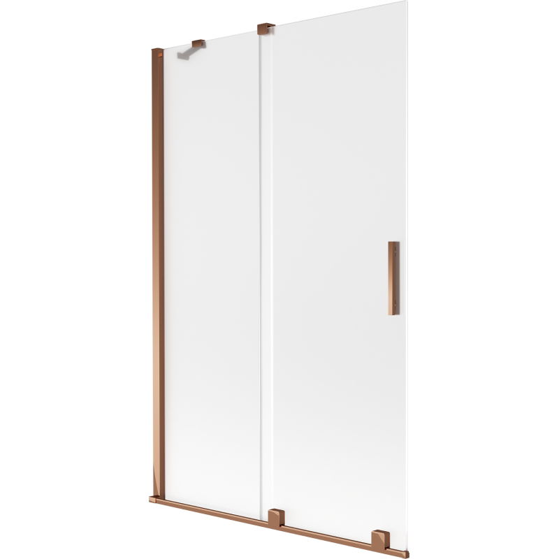 Mexen Velar двукрилен плъзгащ се параван за вана 110 x 150 cm, матирано стъкло, розово злато - 896-110-000-31-60