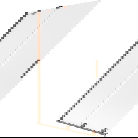 Mexen Velar двукрилен плъзгащ се параван за вана 110 x 150 cm, матирано стъкло, розово злато - 896-110-000-31-60