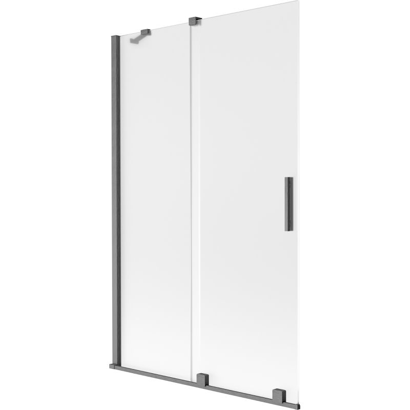 Mexen Velar двукрилен плъзгащ се параван за вана 110 x 150 cm, матиран, четкано графитено сиво - 896-110-000-31-66
