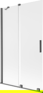 Mexen Velar параван за вана 2-крил сгъваем 110 x 150 см, скрежен, четкано пистолетно сиво - 896-110-000-31-66