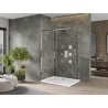 Mexen Omega плъзгаща се душ кабина 100 x 80 см, прозрачна, хром + корито Flat - 825-100-080-01-00-4010