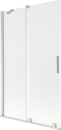 Mexen Velar двукрилен плъзгащ се параван за вана 110 x 150 см, матиран, четкан никел - 896-110-000-31-97